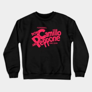 Don Camillo and Peppone Typography Design - Classic Italian Cinema Art Crewneck Sweatshirt